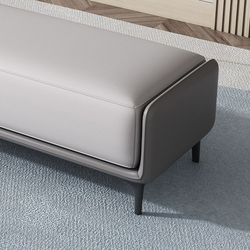 Upholstered Bench, Light Gray, 17.72" H x 47.24" W x 15.75" D