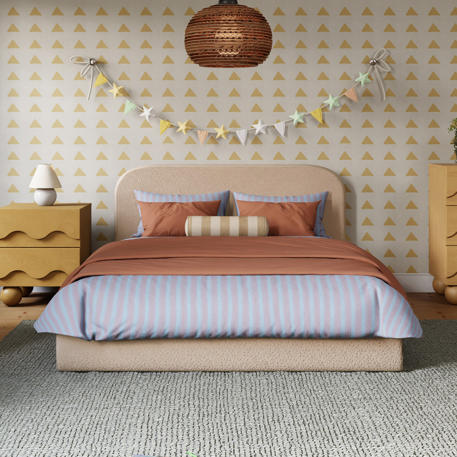 Nara Bed, Chai Shearling, Full