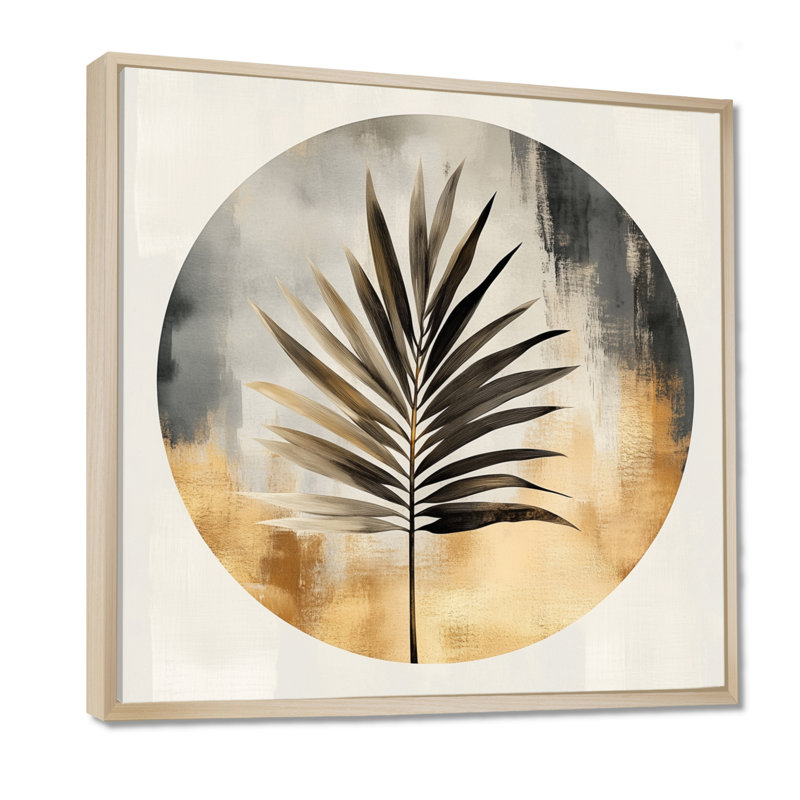 Tulipe I - art sur toile encadré neutre tropical, H 30 po x l 30 po, Cadre naturel flottant