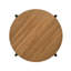 Table basse ronde en bois d'ingénierie finition noyer avec tablette ouverte - Mobilier de salon de style transitionnel