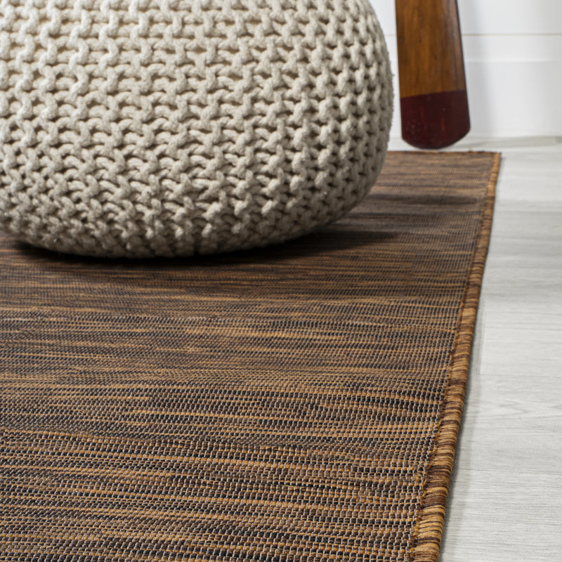 Tapis intérieur / extérieur brun Alianna, Carré 6 pi 7 po