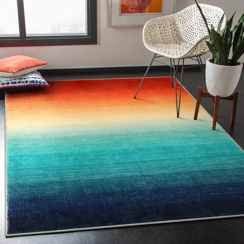 Abstract Ombre Plush Area Rug – Soft Gradient Accent with Non-Slip Backing, Rectangle 5' x 7'