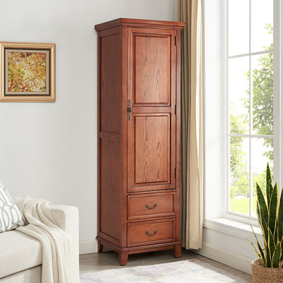 American Country-style rubber wood storage wardrobe