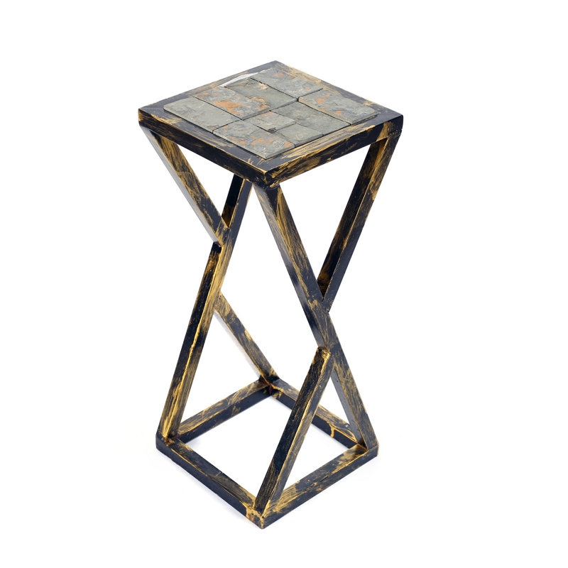 Support à plante carré à piédestal, H 19,5 po x l 8,25 po x P 8,25 po