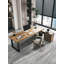 Bureau moderne en bois massif avec cabinet en L-1262193050