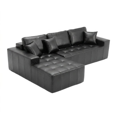 Canapé-lit modulaire convertible en L moderne avec méridienne d'angle, aucun assemblage requis