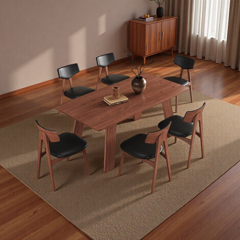 Table de salle à manger haut de gamme et minimaliste, H 29,52 po x l 62,99 po x P 31,49 po, 7 pièces : table, 6 chaises