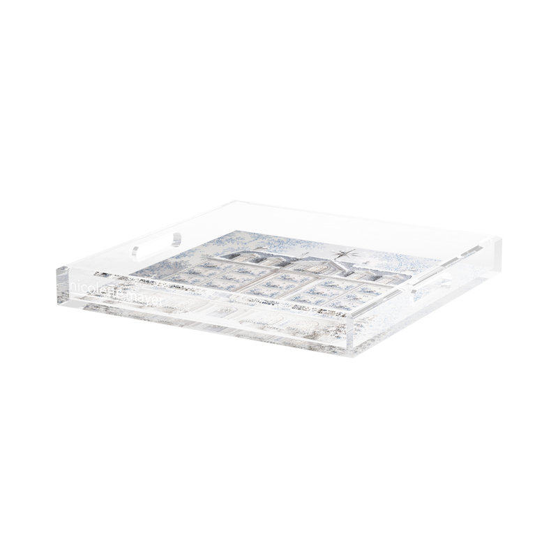 Acrylic Decorative Tray, 18"W x 18"D