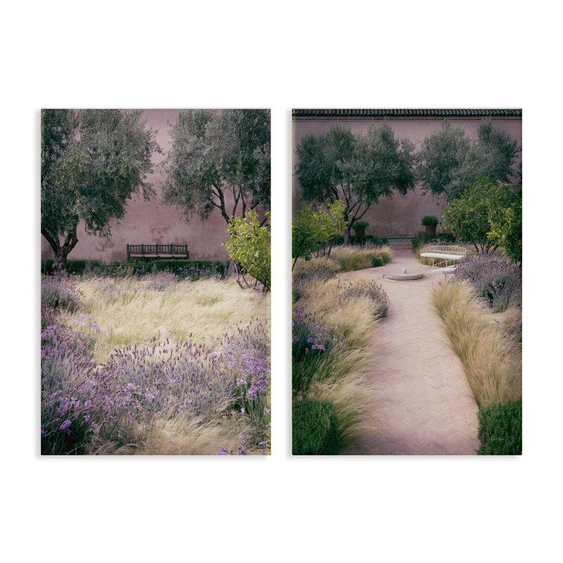Ensemble de 2 bancs de jardin Natural Paradise, par Deborah Revell, H 24 po x l 32 po