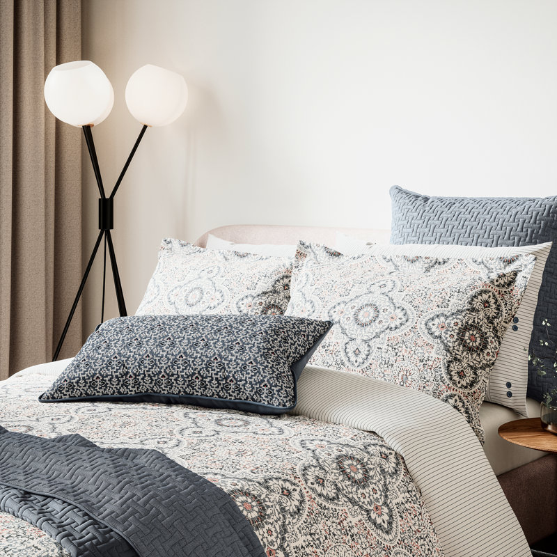 Nena Cotton Percale Duvet Cover Set, Double - 2 Pillowcases (48 x 74 cm)