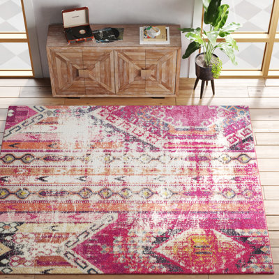 Tapis rose de style Sud-Ouest Almyra