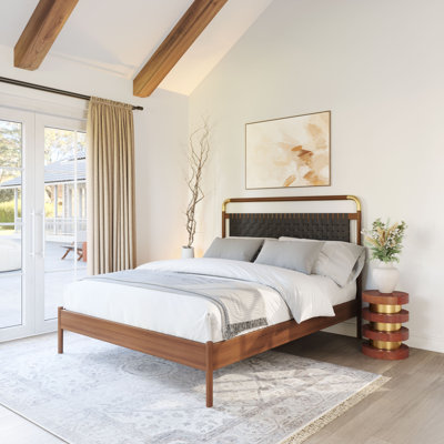 Netz Bed Black & Walnut