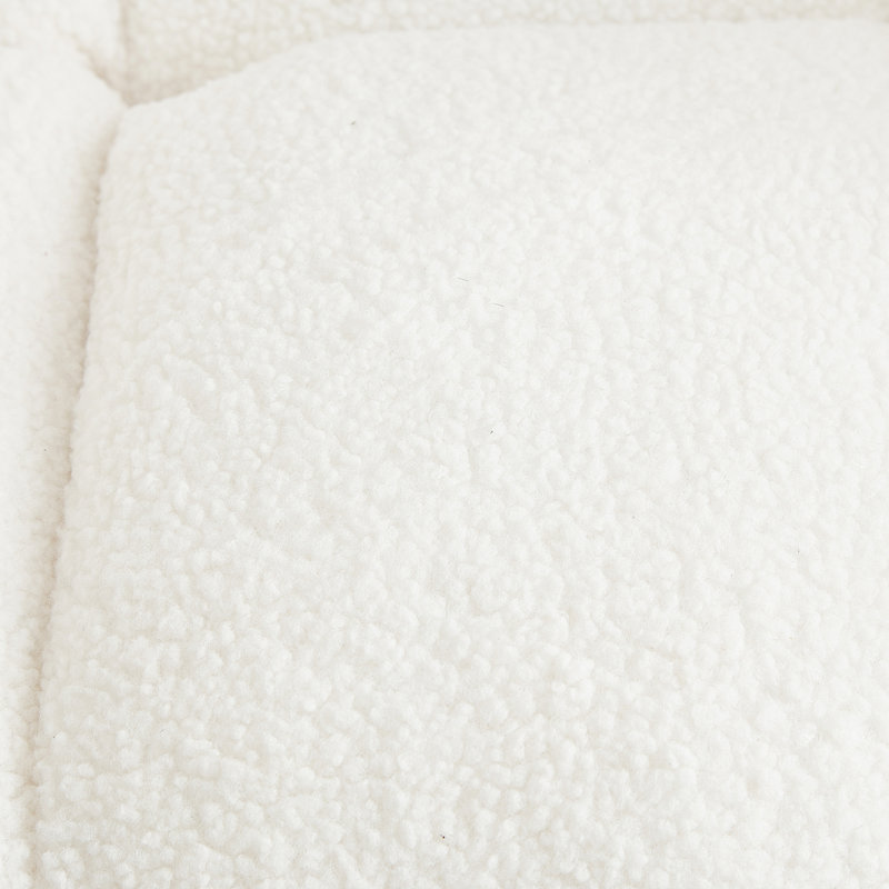 Chaise berçante en tissu, structure en métal, conception ergonomique pour le confort dans la maison et la chambre à coucher, blanc, limite de poids de 300 lb