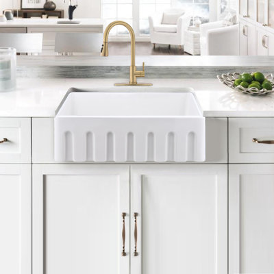 33'' L Single Bowl Ceramic Kitchen Sink