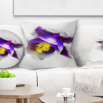 Coussin décoratif à fleurs bleues et stigmatisation jaune