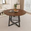 Table ronde extensible de 47 po avec rangement - Finition noyer, structure en métal, sièges 4-8