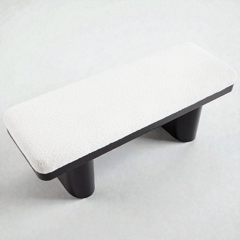 Banc rembourré l 47,5 po, Noir