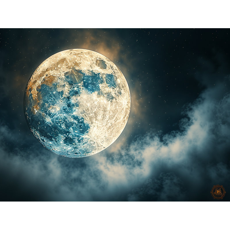 Full Moon Astronomy Room Darkening Curtain Pair, 40" W x 84" L