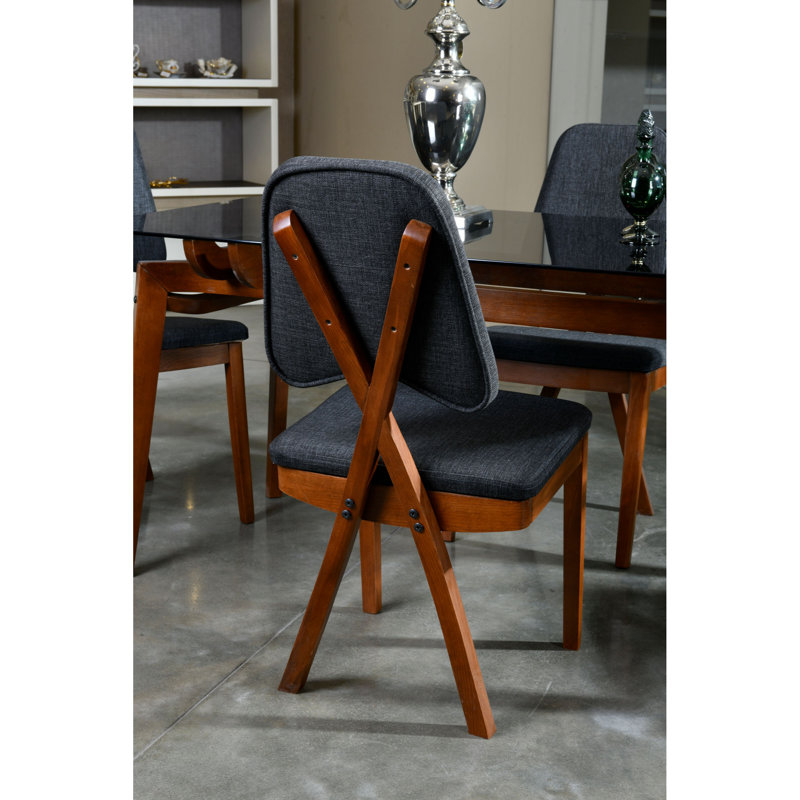Ensemble repas pour quatre personnes, Noyer / anthracite