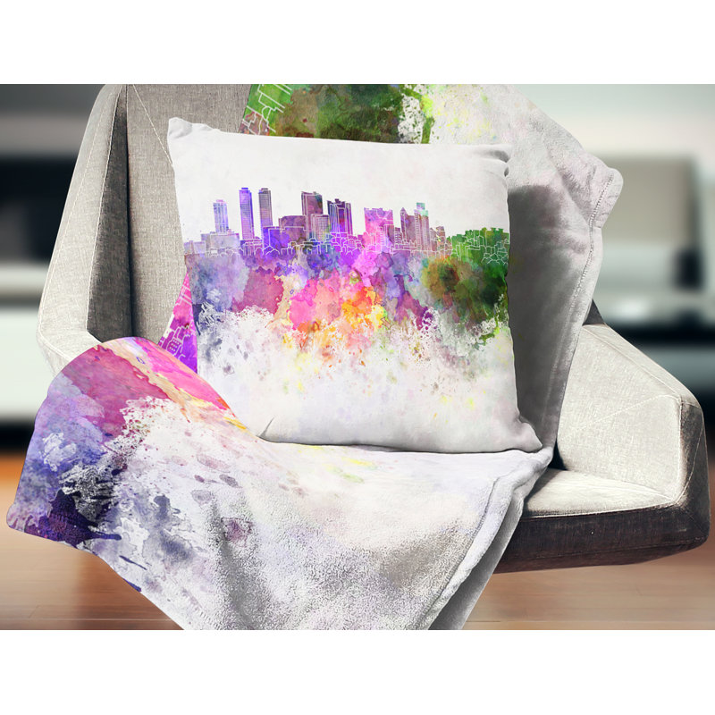Coussin Colombo Skyline - Cityscape, 18 po x 18 po, Coussin décoratif