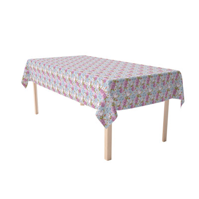 Rectangular Tablecloth, 100% Cotton, 52X104", Butterfly Vintage Floral