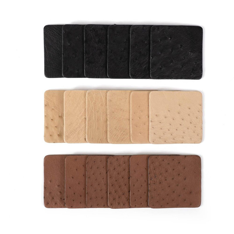 Leather Coasters, Cream
