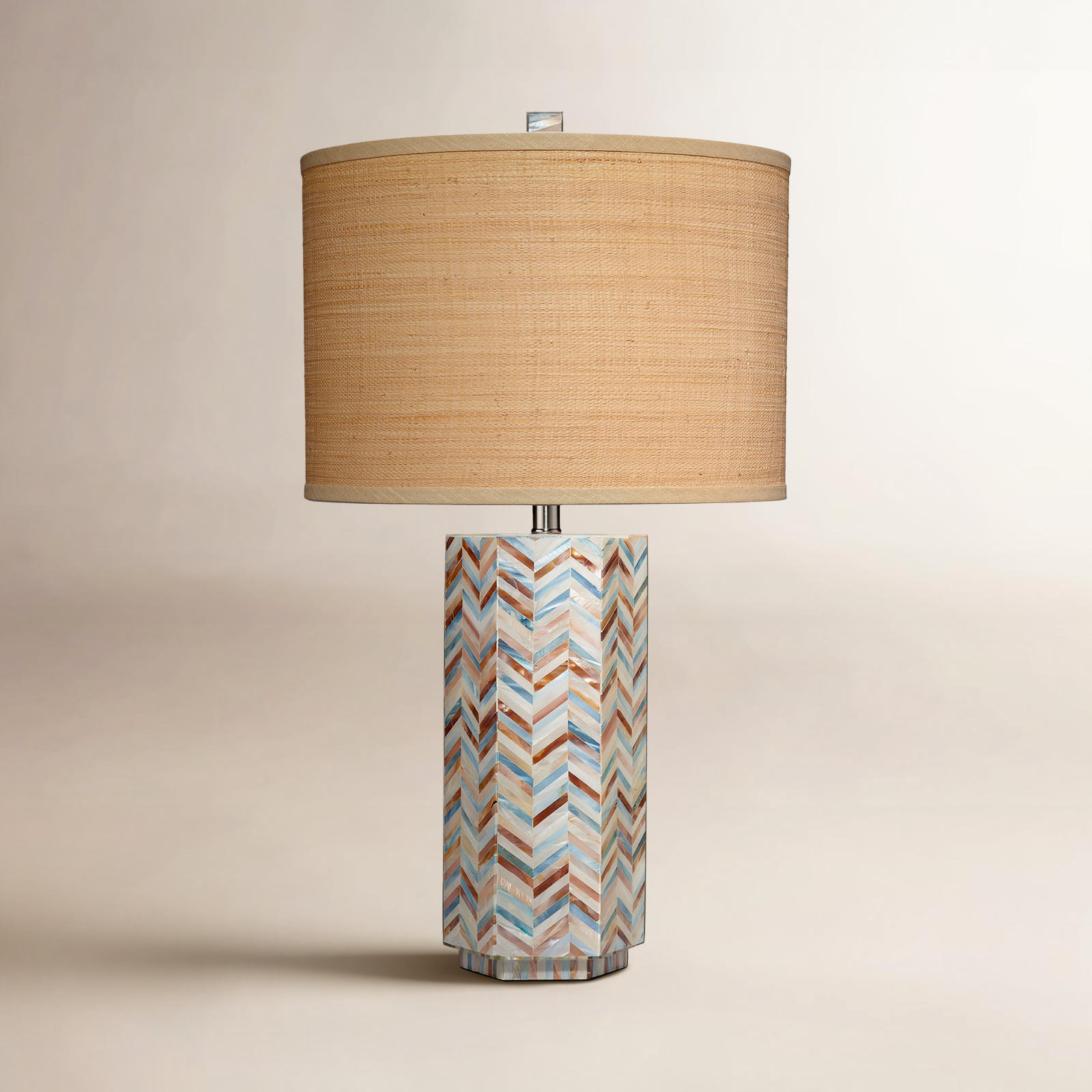 Mother of Pearl Raffia Table Lamp