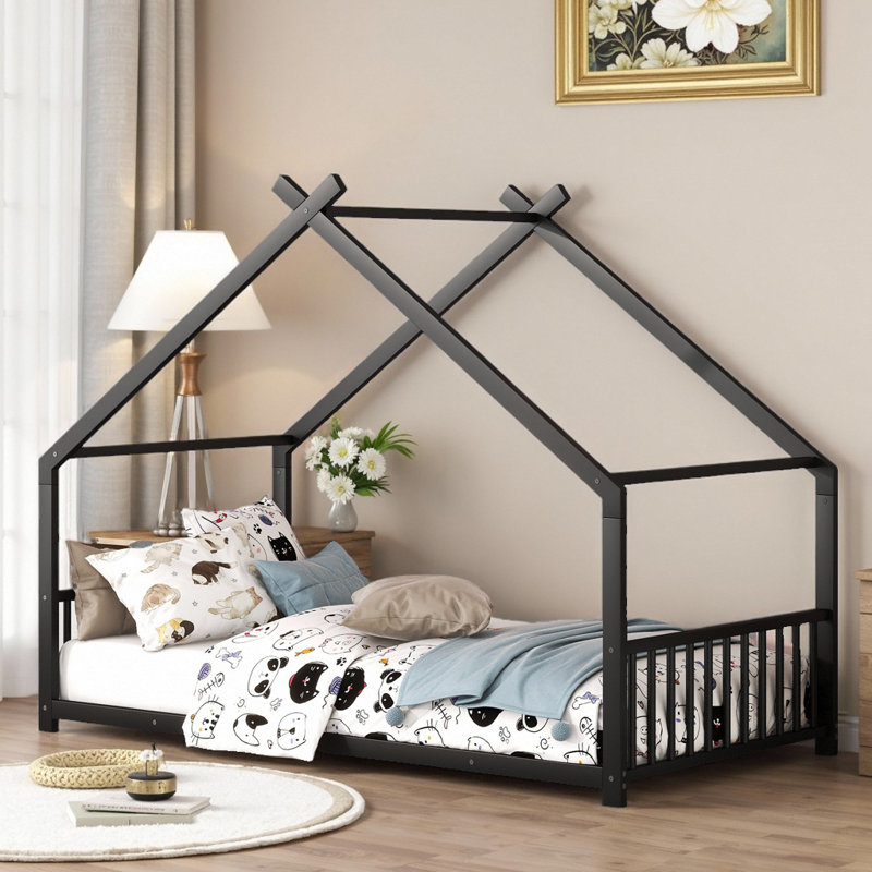Station de jeu durable pour enfants, Lit simple, Noir