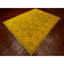 Tapis doré en laine noué à la main 7 pi 6 po x 9 pi 5 po CA2E6BF8D11949649497C4DA21751F04