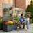Metal Planter Box with Trellis with Wheels-1083593915
