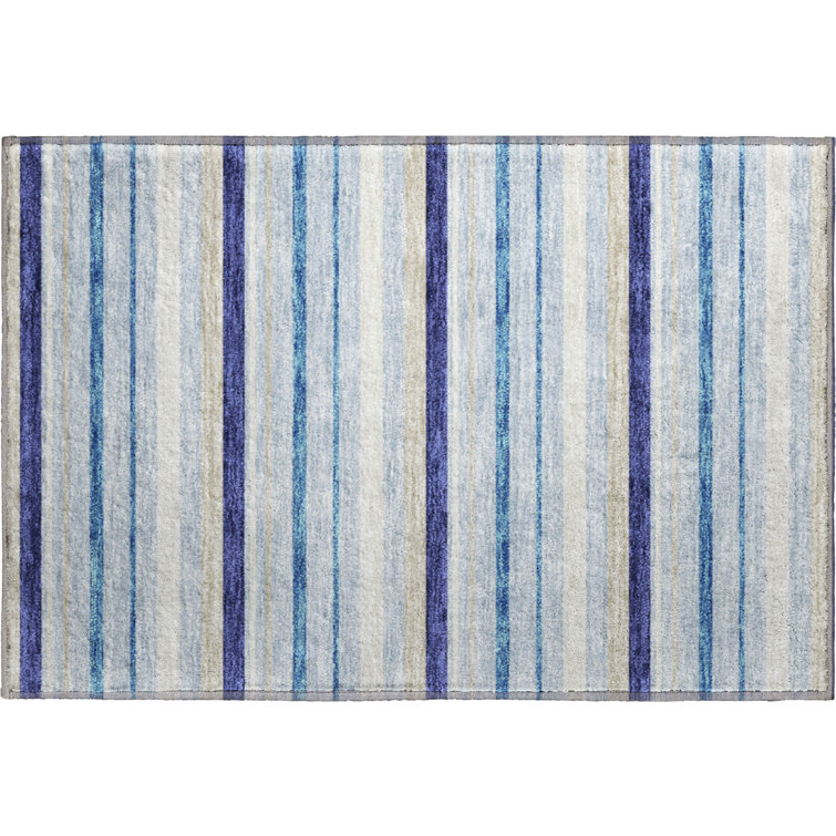 Premium Machine Washable Prisco Blue Rug