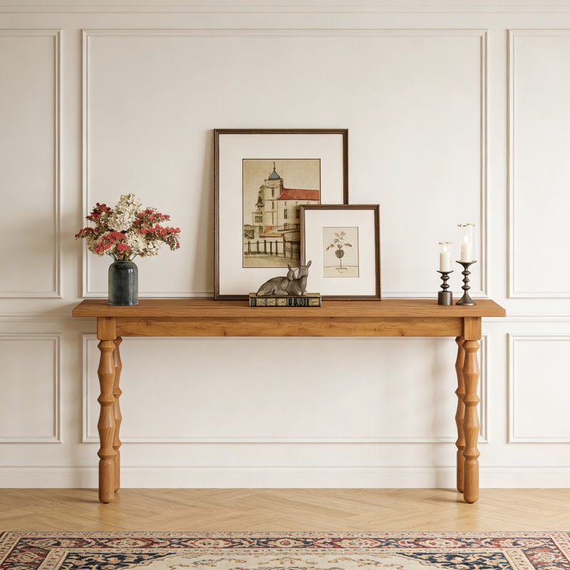 70.9" Wooden Console Table With Solid Legs, Sofa Table For Entryway Or Behind Couch
