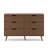 47.2'' Modern 6-Drawer Dresser, Wood Veneer Finish with Soft-Close Drawers, Solid Wood Legs, Handle-Free Design, Brown