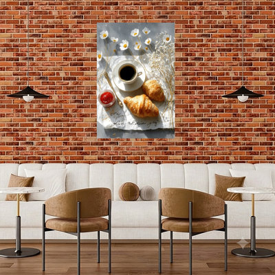 Cozy Morning Spread Elegant Peaceful Rustic Daisy Flower Landscape, art mural