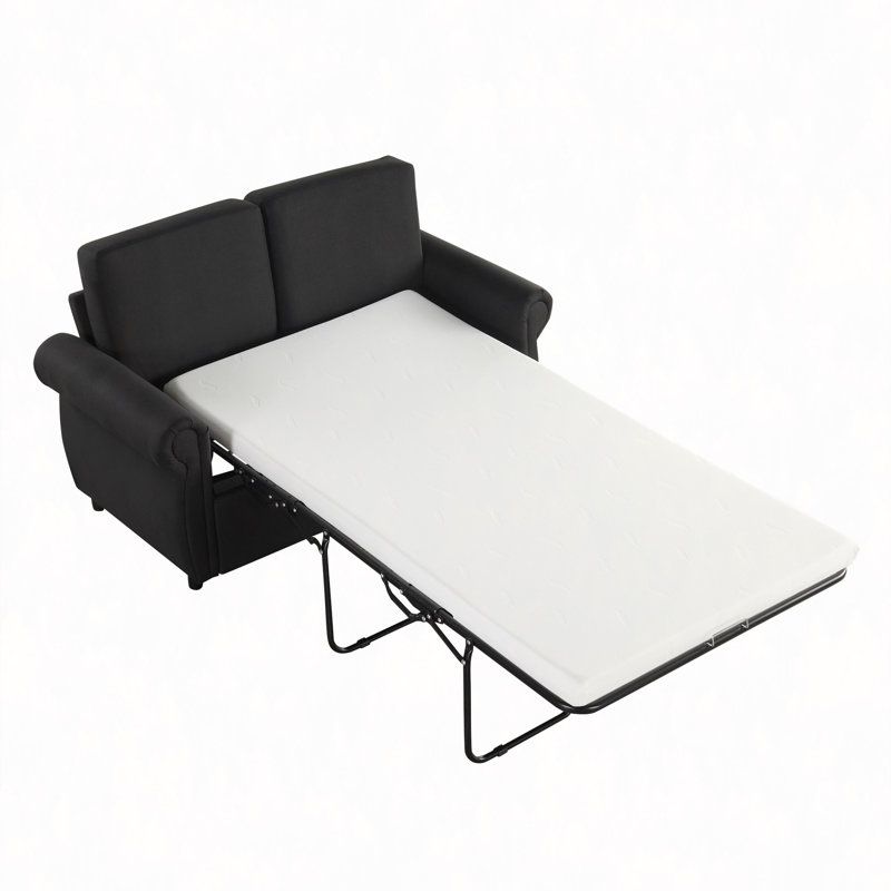 Canapé-lit 57,9 po avec matelas à mémoire de forme et deux ports USB Orisfur, Noir