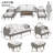 6-Piece All-Weather PE Rattan Outdoor Sectional Sofa Set with Thick Double Cushions, Solid Wood Legs and Wood Table Top in Beige and Gray
