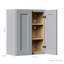 Armoire murale en bois massif de 24 pouces avec portes à fermeture douce et tablettes réglables pour la cuisine, la salle de bain et la buanderie-1492944412