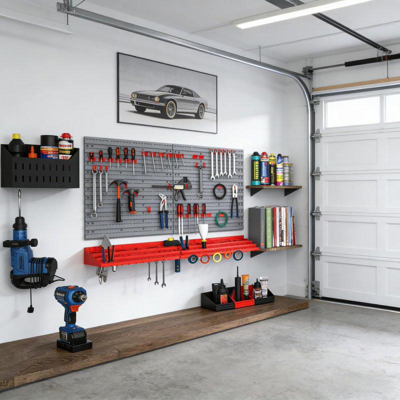Rangement mural pour garage, organisateur d'outils