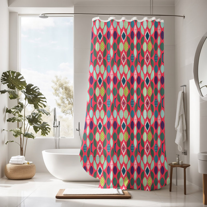 Abstract Shower Curtain, 93" H x 70" W