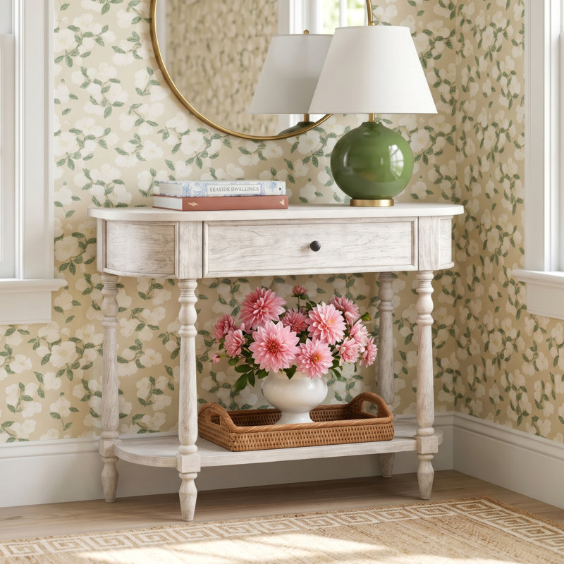 Aberdale 40'' Console Table with Marble Top, Sandalwood Beige