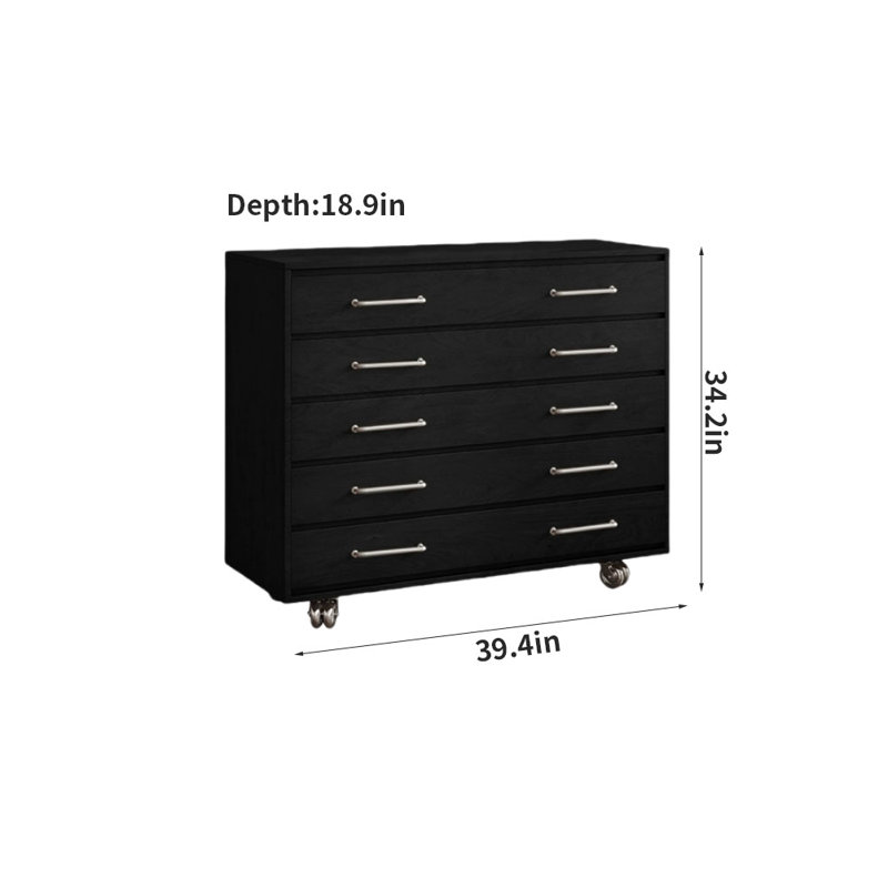 Commode d'appoint Saryna, Noir