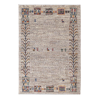 Beige Fine Hand knotted Persian Gabbeh 2'2"X 3'2"