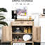 Buffet en chêne avec tiroir et intérieur spacieux, buffet en particules pour rangement de vin