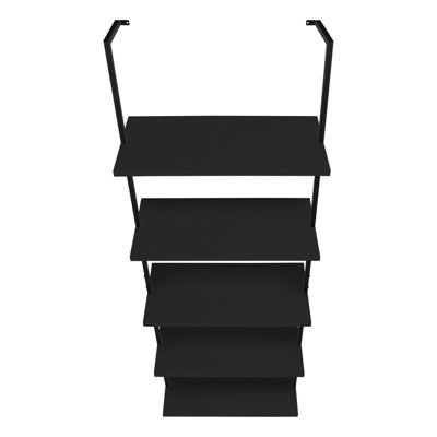 Abdulrahman 72 Inch Etagere Bookcase, 5 Tier Ladder Display Shelves, Black