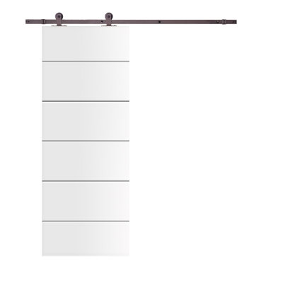 Hollow Paneled Painted without Installation Hardware Kit Barn Door
