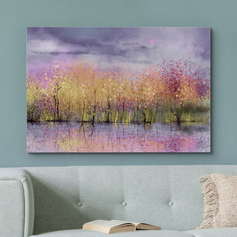 «Abstract Forest Reflection» sur «Abstract Forest», H 12 po x l 18 po, Toile tendue