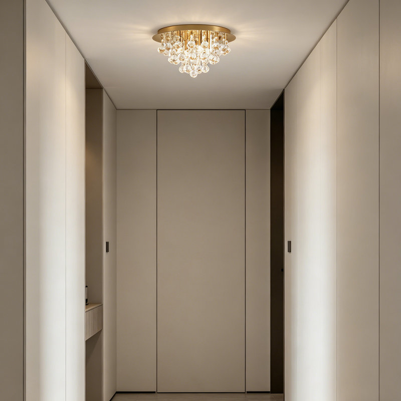Lustre semi-encastré en cristal