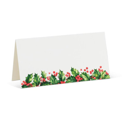 Plaque-étiquette Holly Border Fold. 12 pièces