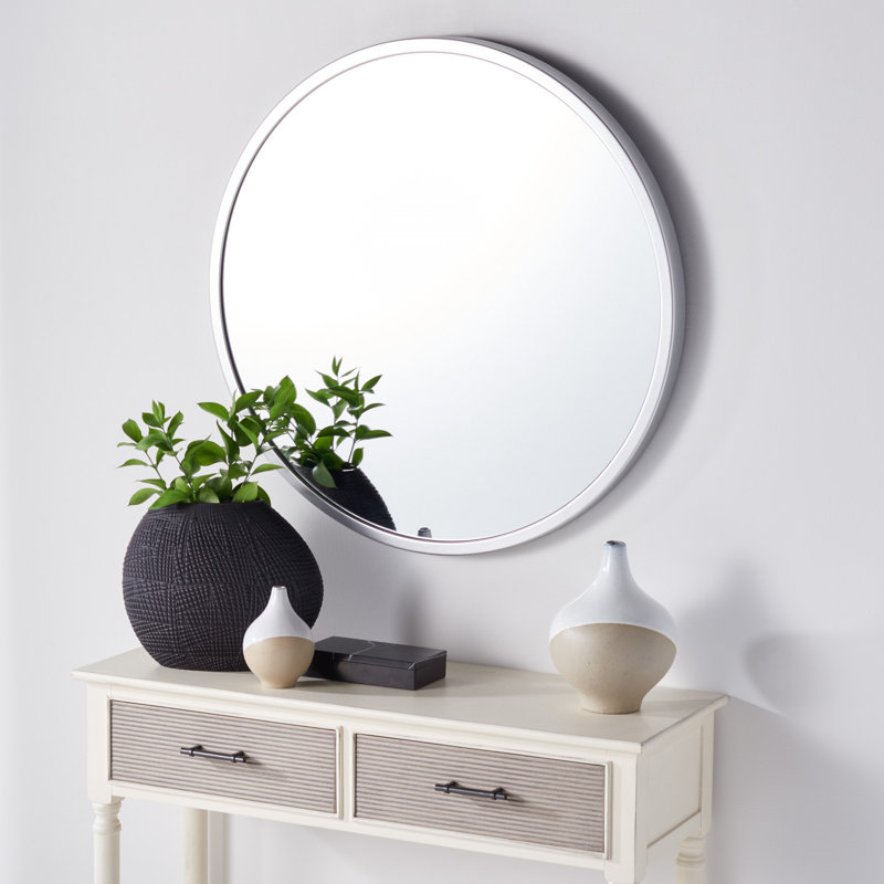 Pingry Metal Flat Wall Mirror, Silver