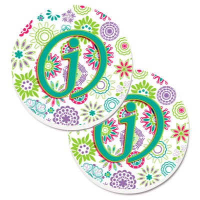 Sous-verre voiture de voiture fleurs initial